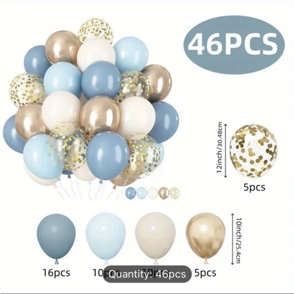 A set of 46pcs mixed color latex balloons